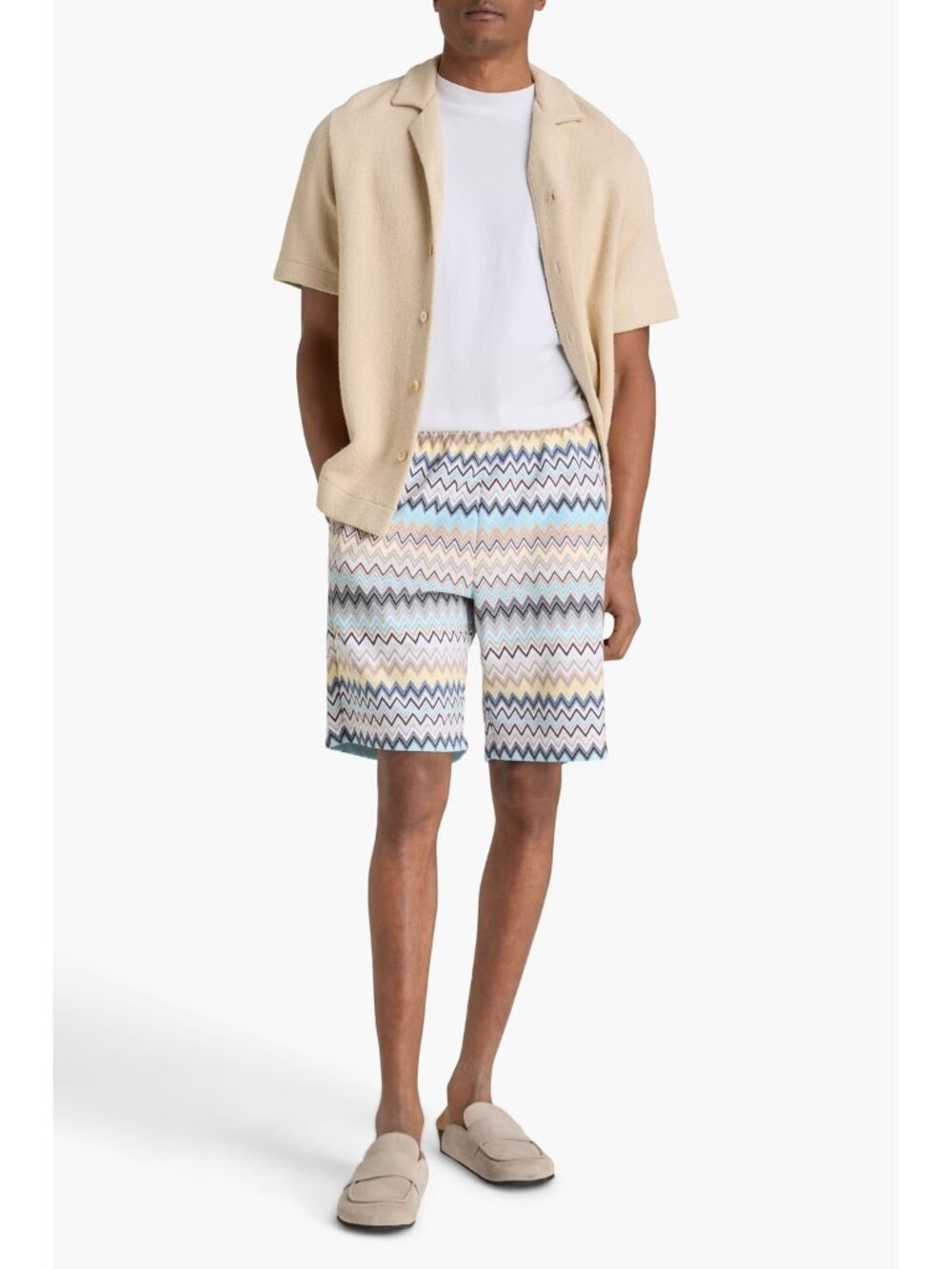 Missoni Zig-Zag Crochet-Knit Cotton Drawstring Shorts, Size XL | 52 NWT! $920